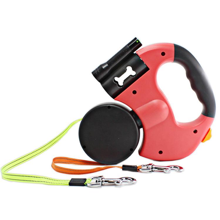 The Ultimate Dual-Headed Pet Leash: Retractable, Rotatable, And Illuminated