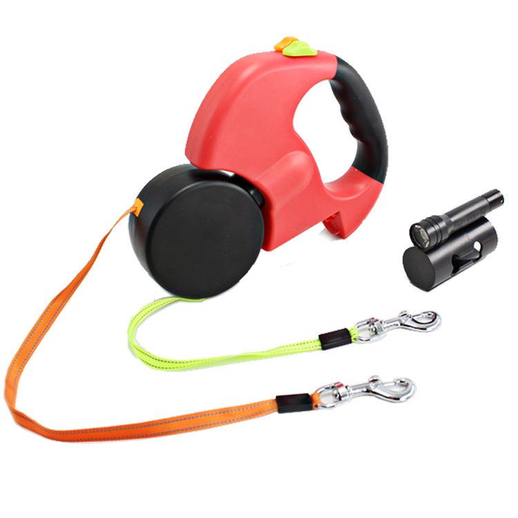 The Ultimate Dual-Headed Pet Leash: Retractable, Rotatable, And Illuminated